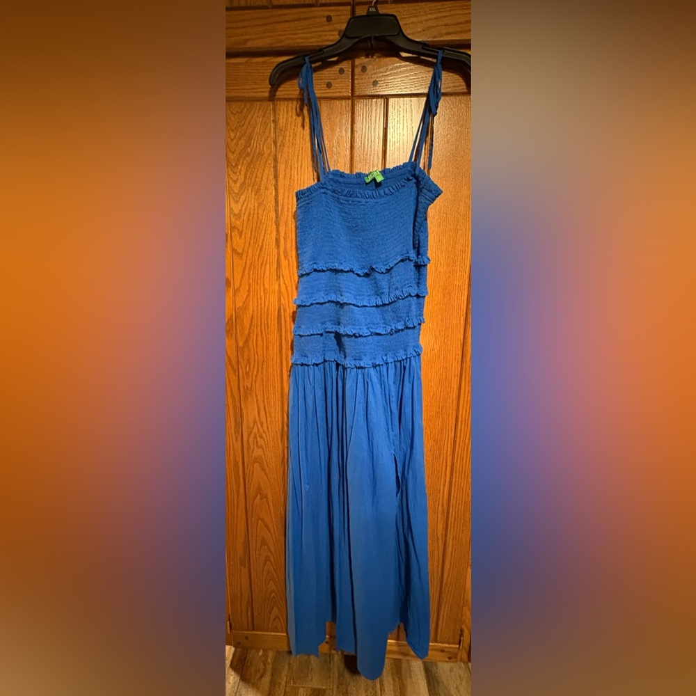J. Crew Vibrant Blue Smocked Dress